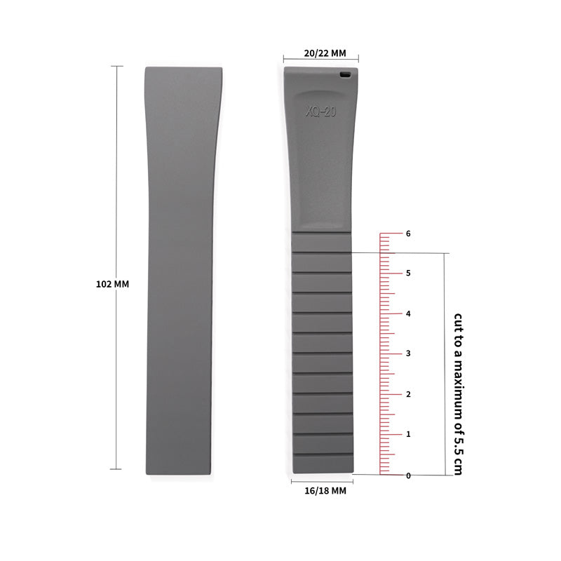 Cut-to-Size CTS FKM Rubber Watch Strap San Martin Watch