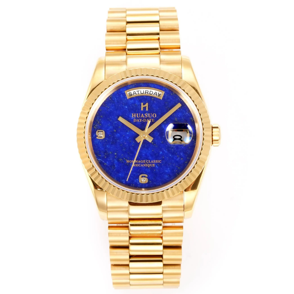 HUASUO 36MM Luxury Men's Gemstone Dial Automatic Mechanical Watch