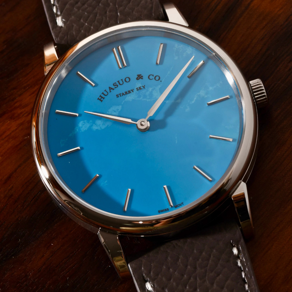 HUASUO 39mm Starry Sky Ultra Thin 9MM Wristwatch Tianjin 2892 Movement Watch for Men