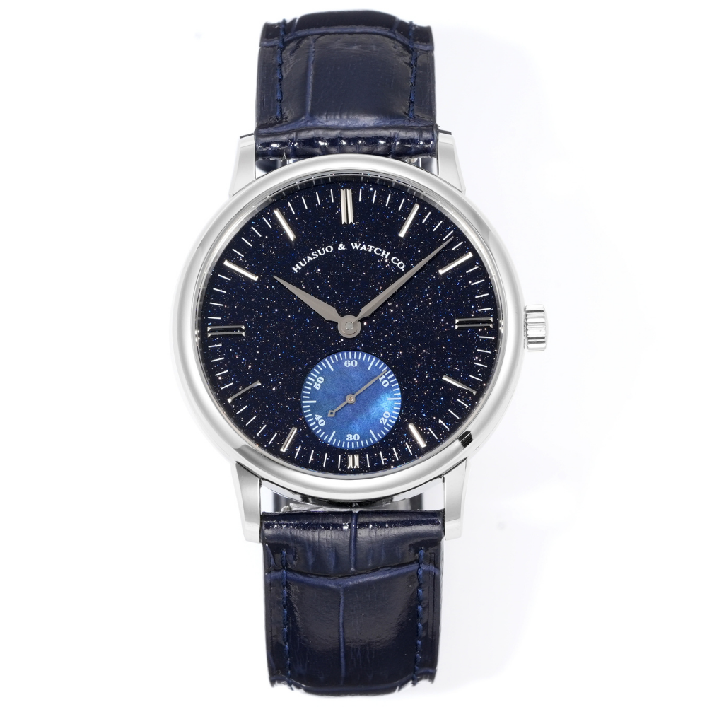 HUASUO 38mmStarry Blue Sandstone Mechanical Men Watch Huasuo Watch Store