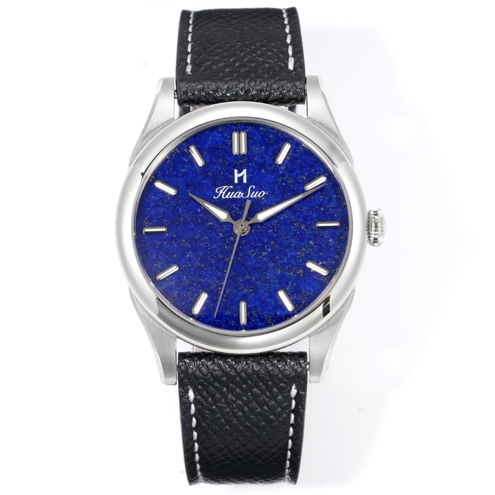 HUASUO 38mm Luxury Dress Lapis Lazuli Mechanical Men Watch huasuowatch