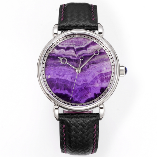HUASUO 41mm Luxury Natural  Purple Lazurite Dail Watches H2487 Huasuo Watch Store