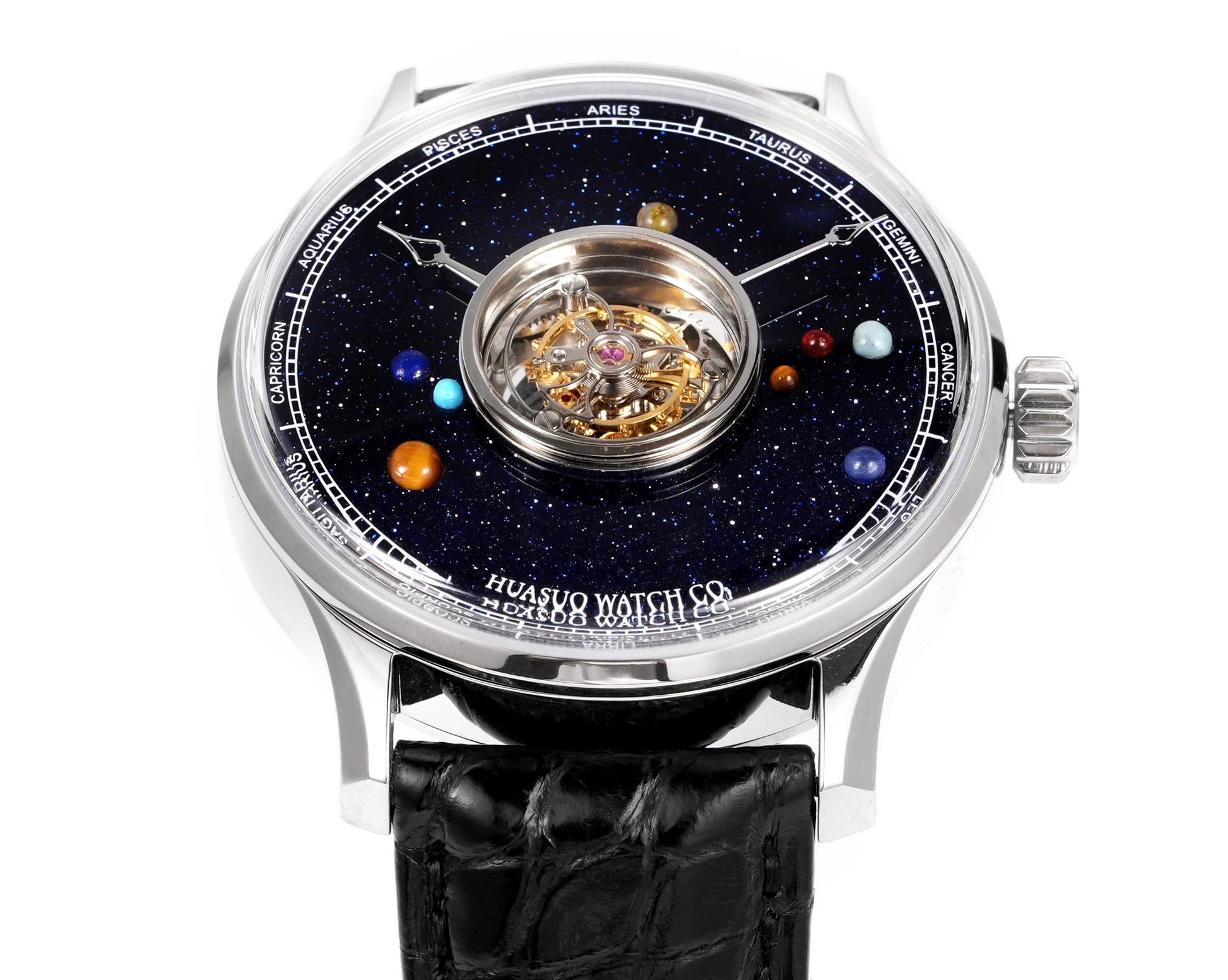 HUASUO 40mm Planet Gemstone Dial Men Watches H2492 Huasuo Watch Store