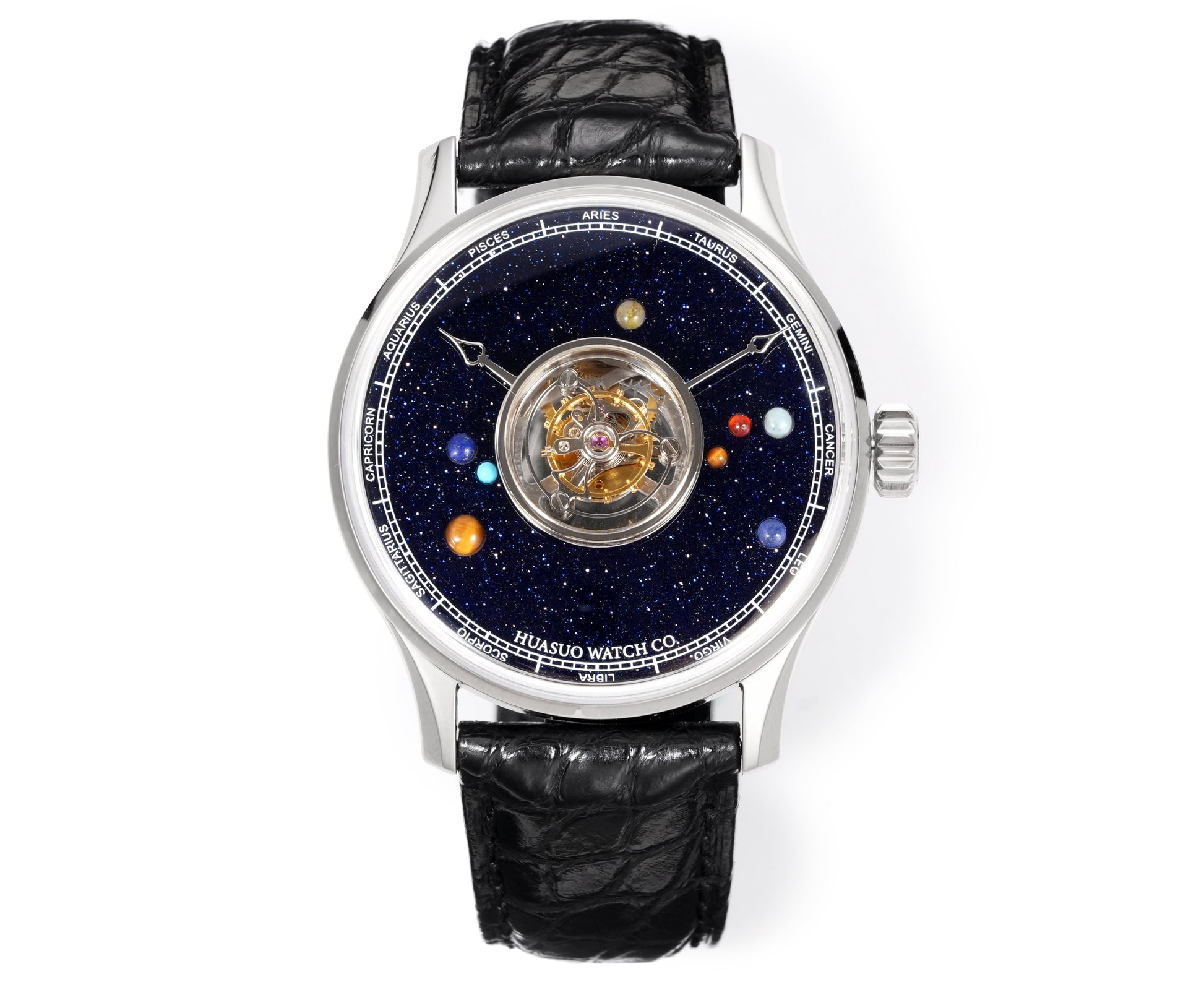 HUASUO 40mm Planet Gemstone Dial Men Watches H2492 Huasuo Watch Store