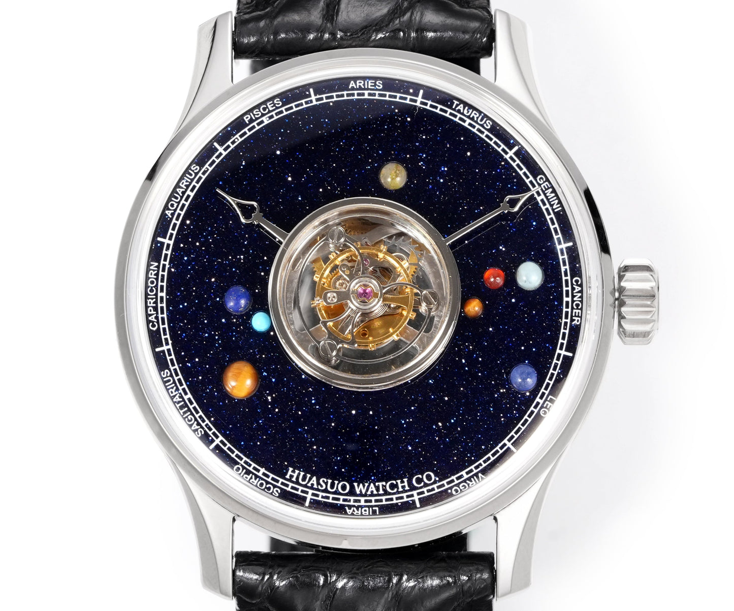 HUASUO 40mm Planet Gemstone Dial Men Watches H2492 Huasuo Watch Store
