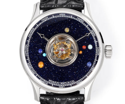 HUASUO 40mm Planet Gemstone Dial Men Watches H2492 Huasuo Watch Store