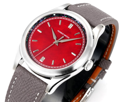 HUASUO Intangible Cultural Heritage Lacquer Retro Red Dial Mechanical Watch - "Dan Chen"