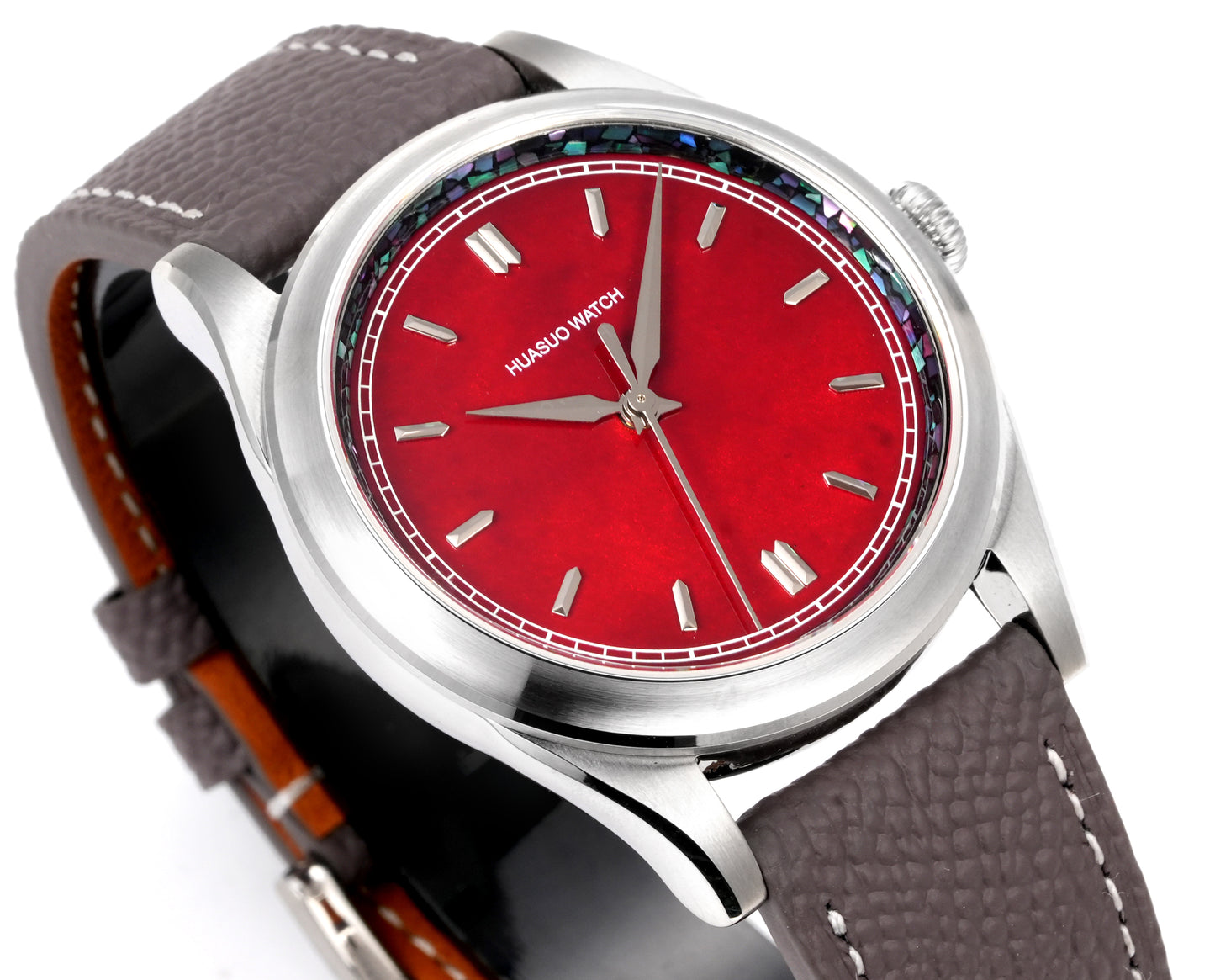 HUASUO Intangible Cultural Heritage Lacquer Retro Red Dial Mechanical Watch - "Dan Chen"
