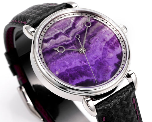 HUASUO 41mm Luxury Natural  Purple Lazurite Dail Watches H2487 Huasuo Watch Store
