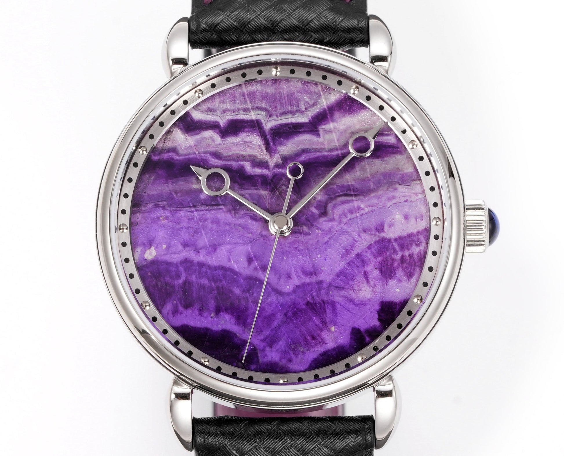 HUASUO 41mm Luxury Natural  Purple Lazurite Dail Watches H2487 Huasuo Watch Store