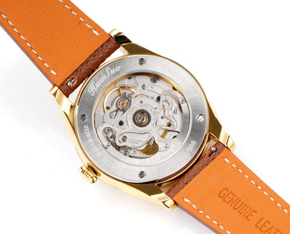 HUASUO 38mm Natural Malachite & Tiger’s Eye Mechanical Dress Men Watch Huasuo Watch Store