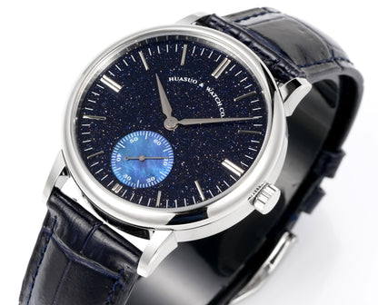 HUASUO 38mmStarry Blue Sandstone Mechanical Men Watch Huasuo Watch Store