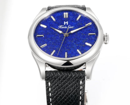 HUASUO 38mm Luxury Dress Lapis Lazuli Mechanical Men Watch huasuowatch