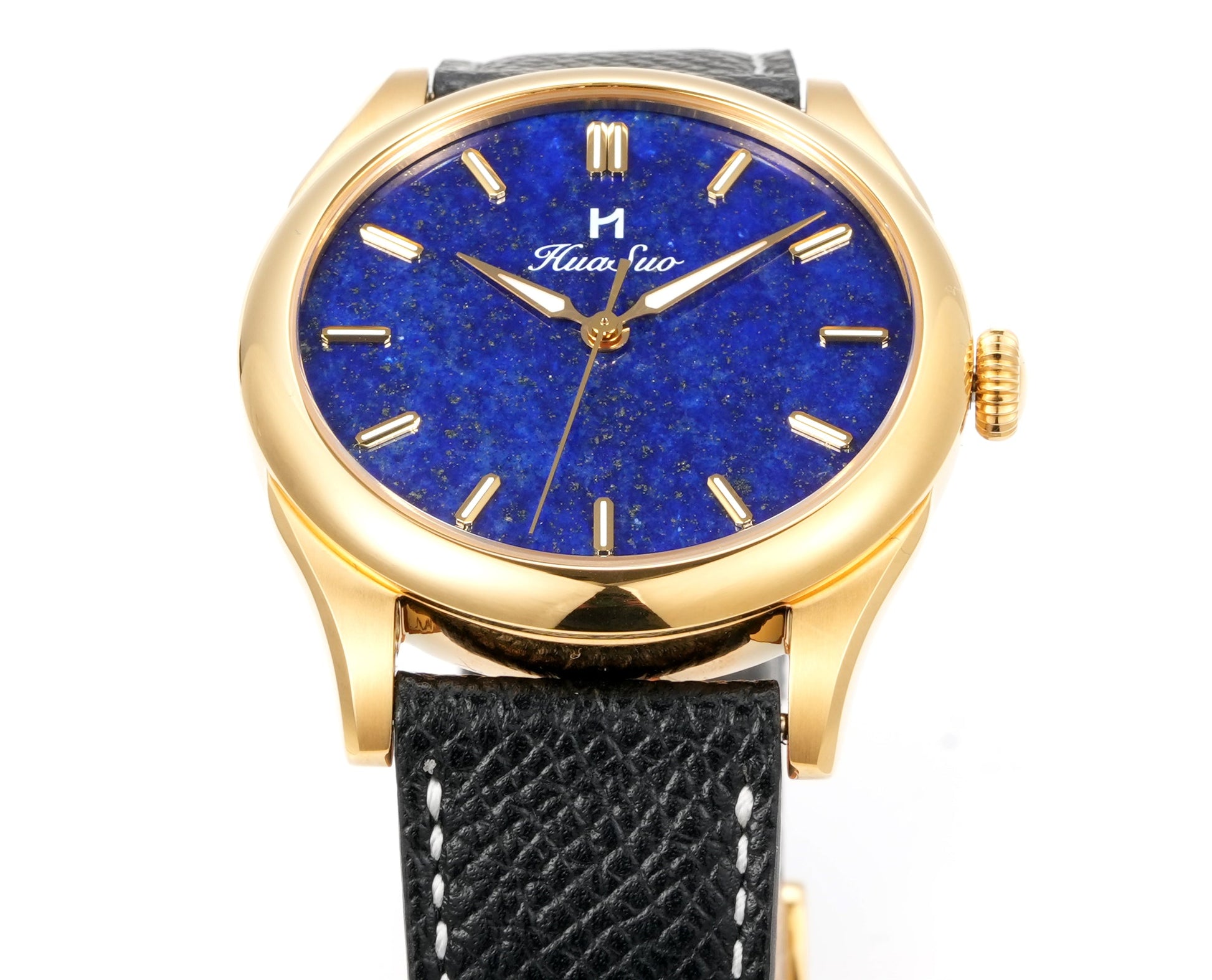 HUASUO 38mm Luxury Dress Lapis Lazuli Mechanical Men Watch huasuowatch