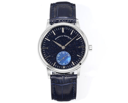 HUASUO 38mmStarry Blue Sandstone Mechanical Men Watch Huasuo Watch Store
