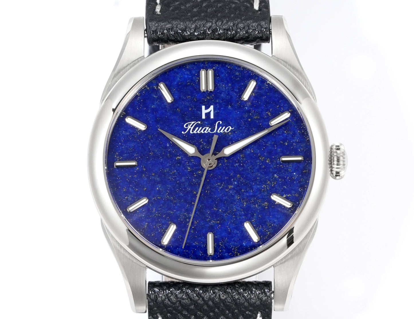 HUASUO 38mm Luxury Dress Lapis Lazuli Mechanical Men Watch huasuowatch