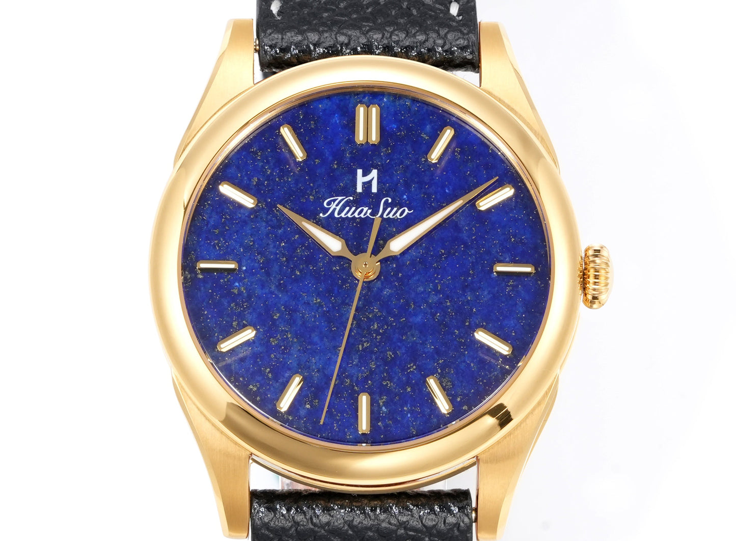 HUASUO 38mm Luxury Dress Lapis Lazuli Mechanical Men Watch huasuowatch