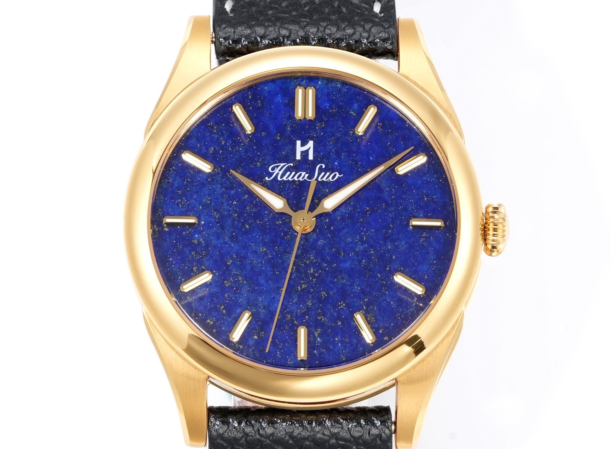 HUASUO 38mm Luxury Dress Lapis Lazuli Mechanical Men Watch huasuowatch