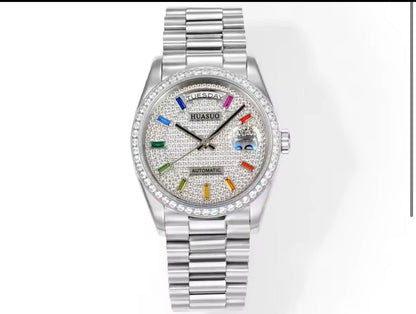 HUASUO 36MM Luxury Men's Gemstone Dial Automatic Mechanical Watch Huasuo Watch Store