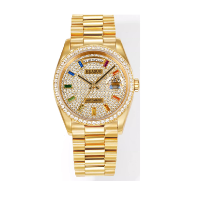 HUASUO 36MM Luxury Men's Gemstone Dial Automatic Mechanical Watch Huasuo Watch Store