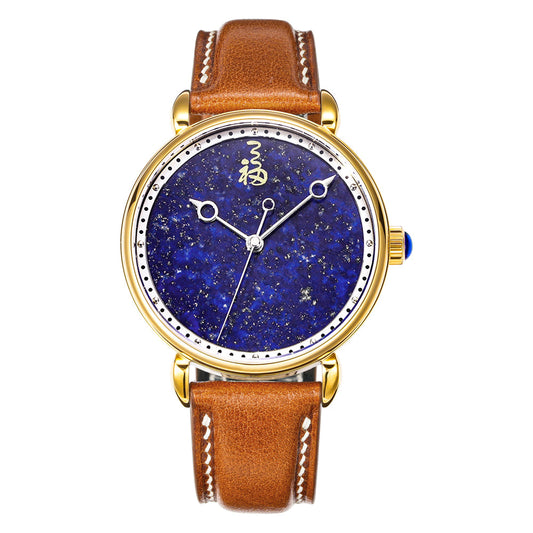 HUASUO 41mm Luxury Natural Gemstone Dail Watch Huasuo Watch Store