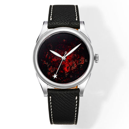 HUASUO 38mm Heritage Lacquer Mop Starry Sky Dial Men's Mechanical Watch Huasuo Watch Store