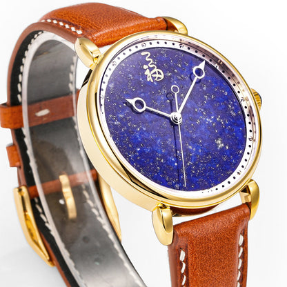 HUASUO 41mm Luxury Natural Gemstone Dail Watch Huasuo Watch Store
