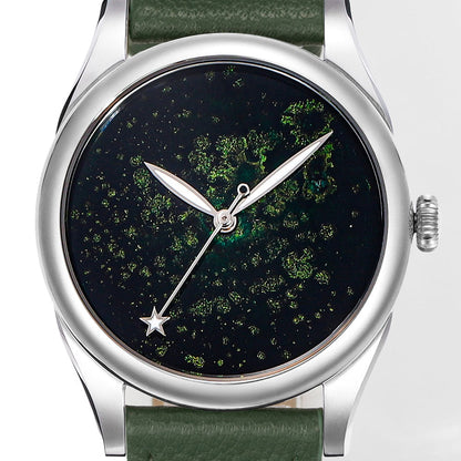 HUASUO 38mm Heritage Lacquer Mop Starry Sky Dial Men's Mechanical Watch Huasuo Watch Store