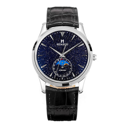 HUASUO 39mm Luxury Aventurine Moon Phase Men's Watches Huasuo Watch Store