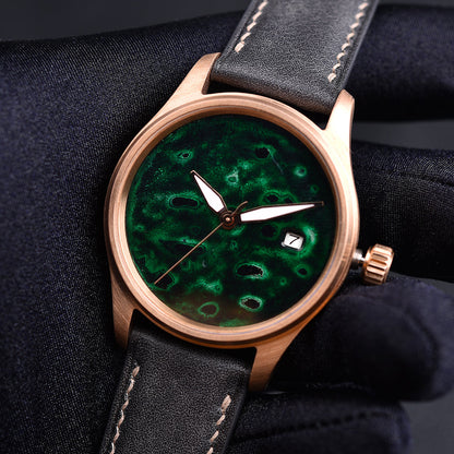HUASUO 38mm Luxury Bronze Lacquerware Dail Pilot Watch Huasuo Watch Store