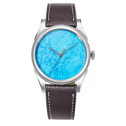 HUASUO New 38mm Business Men Watch Tiger Eye Stone Dial Watch Huasuo Watch Store
