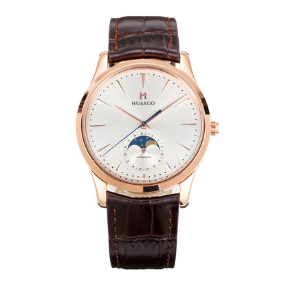 HUASUO 39mm Luxury Aventurine Moon Phase Men's Watches Huasuo Watch Store