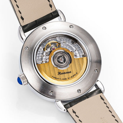 HUASUO 41mm Yelllow Or Blue Tiger's Eye Stone Dail Watches Huasuo Watch Store