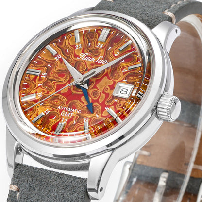 HUASUO 39mm Luxury Handmade Lacquer Dial GMT Men's Watch Huasuo Watch Store