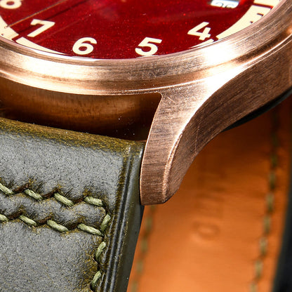 HUASUO 38mm Luxury Bronze Lacquerware Pilot Men's Watch Huasuo Watch Store