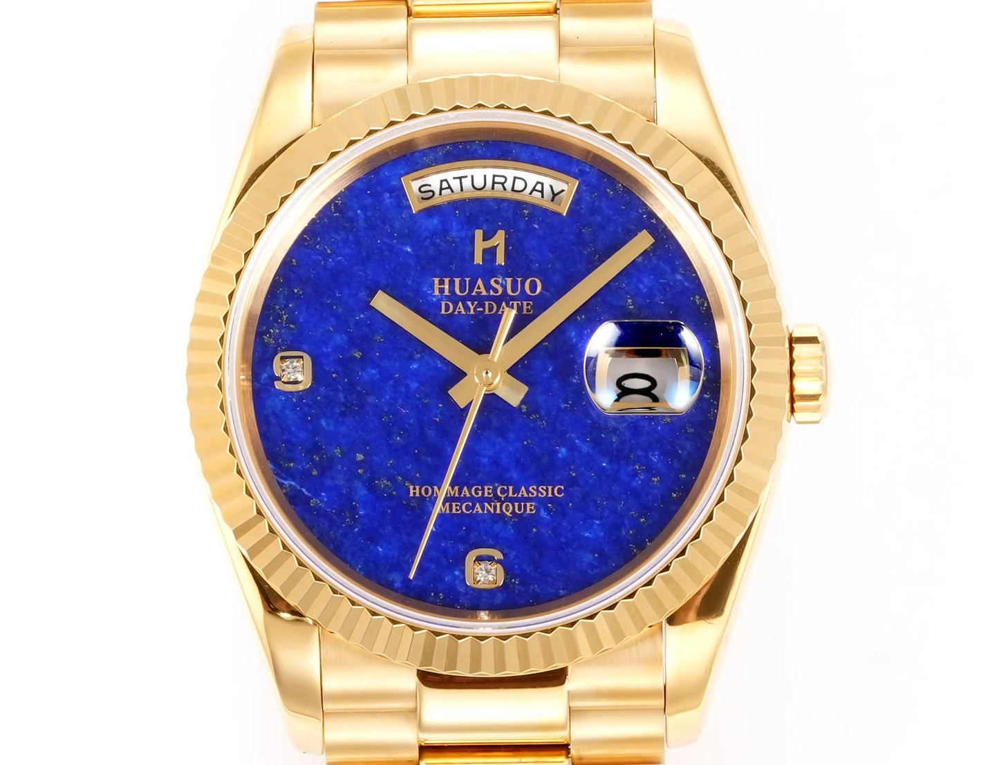 HUASUO 36MM Luxury Men's Gemstone Dial Automatic Mechanical Watch