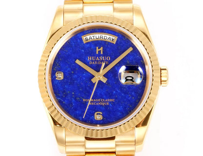 HUASUO 36MM Luxury Men's Gemstone Dial Automatic Mechanical Watch