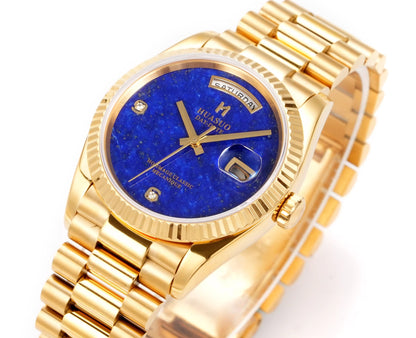 HUASUO 36MM Luxury Men's Gemstone Dial Automatic Mechanical Watch