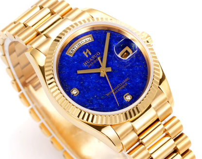 HUASUO 36MM Luxury Men's Gemstone Dial Automatic Mechanical Watch