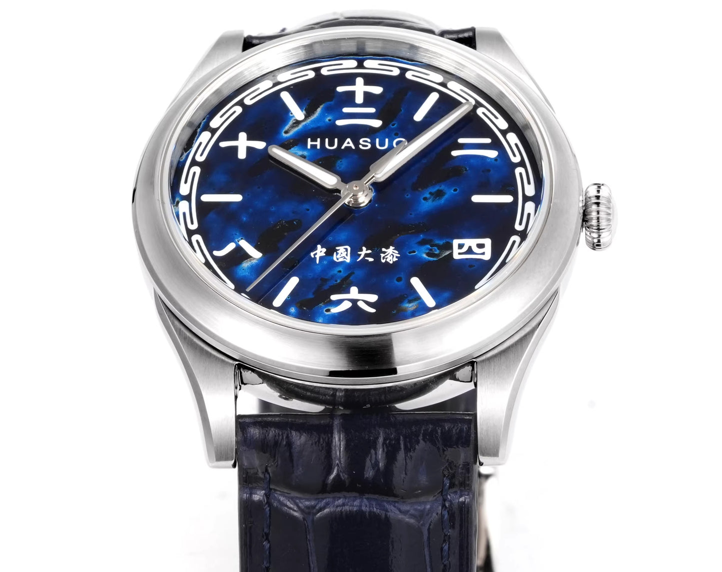 HUASUO Intangible Cultural Heritage Chinese Lacquer Light Luxury Fashion Mechanical Watch for Men