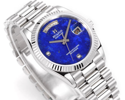 HUASUO 36MM Luxury Men's Gemstone Dial Automatic Mechanical Watch