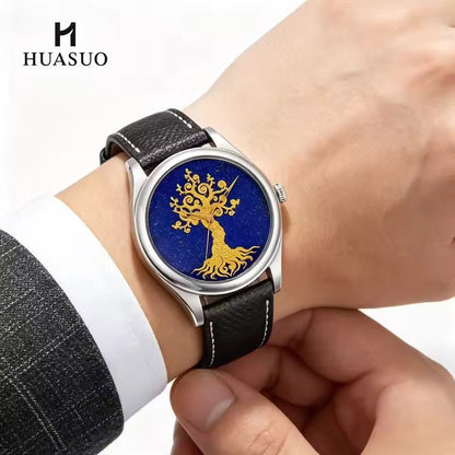 HUASUO 38mm PT5000 Egyptian Secret Pattern Automatic Mens Watch Huasuo Watch Store