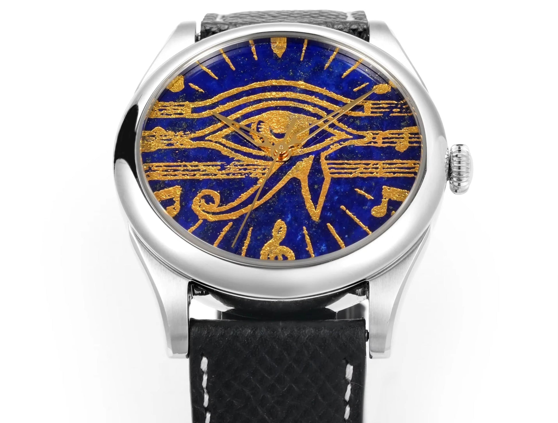 HUASUO 38mm PT5000 Egyptian Secret Pattern Auto Steel Men's Watch huasuowatch