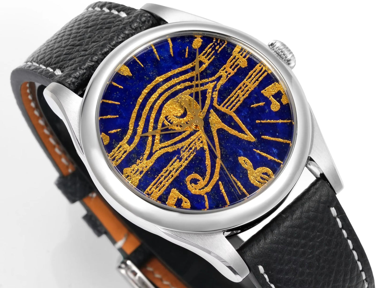 HUASUO 38mm PT5000 Egyptian Secret Pattern Auto Steel Men's Watch huasuowatch