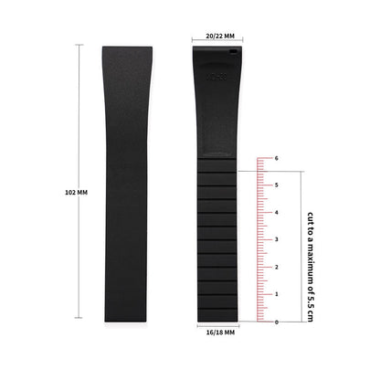 Cut-to-Size CTS FKM Rubber Watch Strap San Martin Watch