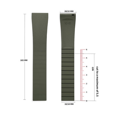 Cut-to-Size CTS FKM Rubber Watch Strap San Martin Watch